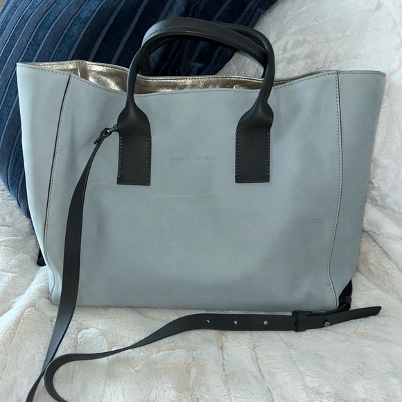 Brunello  Cucinelli large tote detachable Crossbody strap & inner pouch - Picture 2 of 16